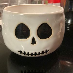 Pottery Barn Halloween Skull Bowl